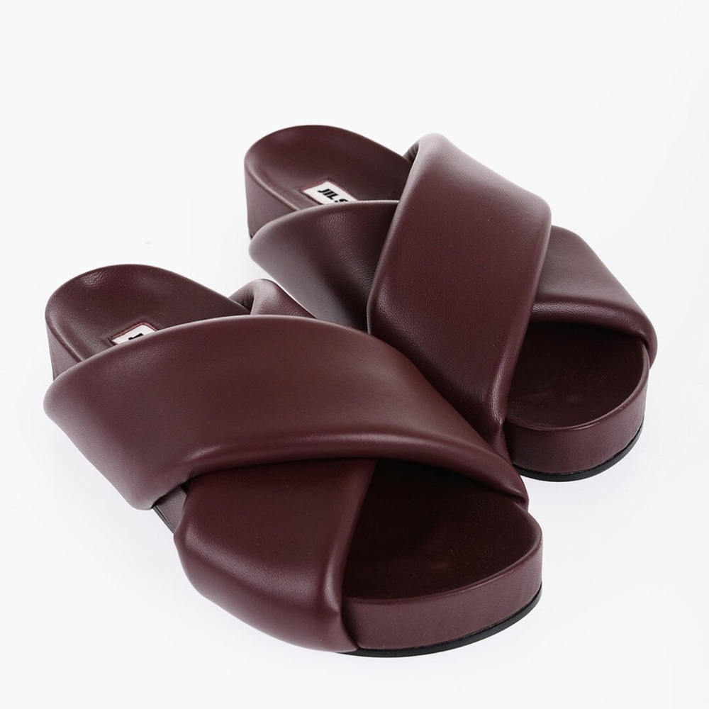 Jil Sander - Burgundy calfskin sandal
